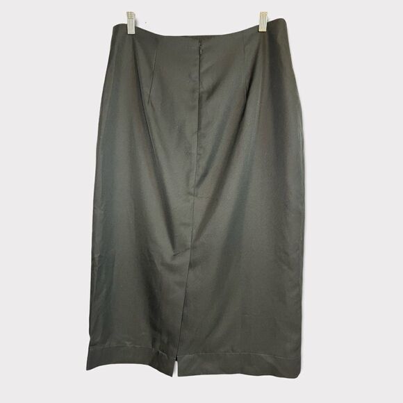 Club Monaco Black Button Front Pencil Skirt Size 12 - Picture 3 of 10